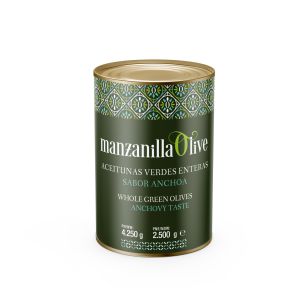 Aceituna Manzanilla Entera Sabor Anchoa 2500g (PNE) 4250g (PN)
